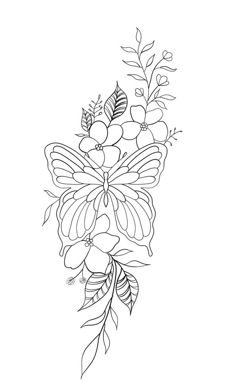 Floral Butterfly Tattoo Design Forearm, Glass Painting Templates, Simple Arm Tattoos For Women, Simple Arm Tattoos, Crazy Quilts Patterns, Remembrance Tattoos, Tattoo Outline Drawing, Forarm Tattoos, Tattoos For Women Half Sleeve