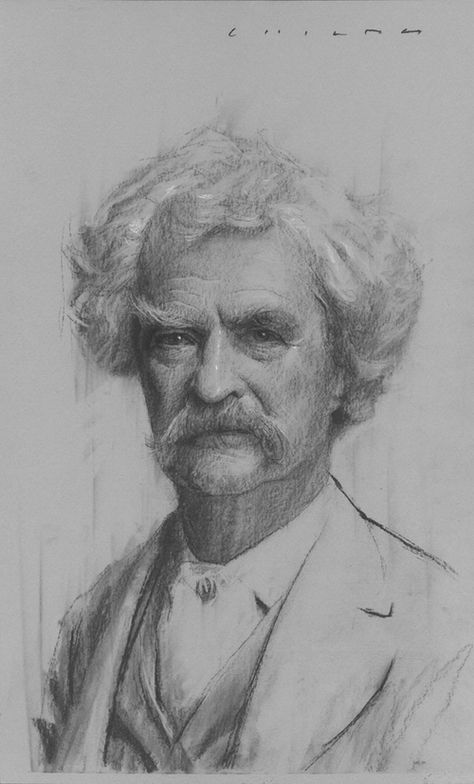 Mark Twain - Casey Childs Tonal Portraits, Casey Childs, Teresa Oaxaca, Robert Liberace, Lynn Boggess, Head Studies, Childs Drawing, Portrait Men, Terry Moore