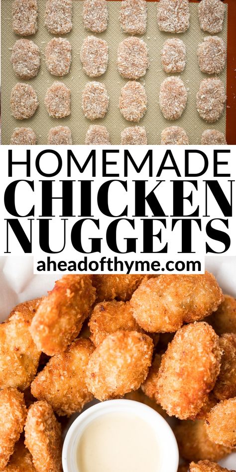 Chicken Nuggets Homemade, Easy Homemade Chicken Nuggets, Easy Chicken Nugget Recipes, Healthy Chicken Nuggets, Fried Chicken Nuggets, Homemade Chinese, Baked Chicken Nuggets, Homemade Chicken Nuggets, Chicken Nugget Recipes