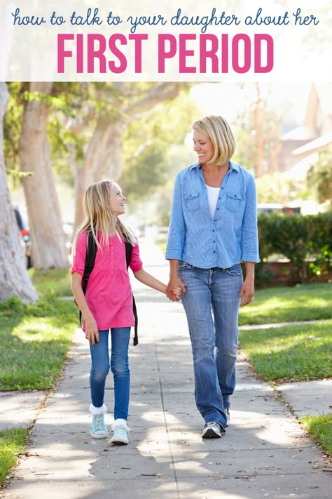 10 easy tips on how to talk to your daughter about her first period and get her prepared for becoming a woman! Simply Stacie, Parenting Daughters, Becoming A Woman, Raising Daughters, Raising Teenagers, Parenting Girls, Parenting Goals, Raising Girls, Parenting Teenagers