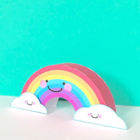 This 3D standing rainbow papercraft with little cloud friends is perfect for St. Patrick's Day! Download this easy rainbow craft for free! Easy Rainbow Craft, Large Paper Flower, Flower Backdrops, Rainbow Craft, Traditional Chili, Preschool Projects, Honey Walnut Shrimp, Healthy Summer Dinners, 6 Month Old Baby