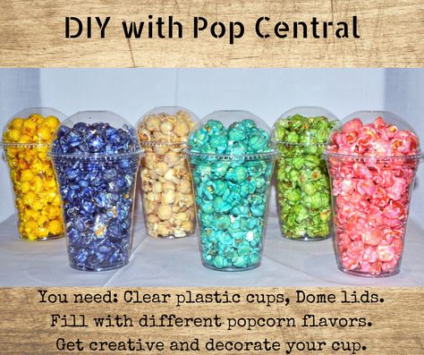 Cute Popcorn Packaging, How To Package Popcorn To Sell, Popcorn Shop Ideas, Popcorn Packaging Ideas, Selling Popcorn, Color Popcorn, Popcorn Store, Cooking Popcorn, Candied Popcorn