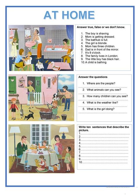 Picture Story Writing, Picture Comprehension, Comprehension Exercises, British School, Grammar Practice, English Worksheets For Kids, Picture Description, Activities For Adults, English Lessons For Kids