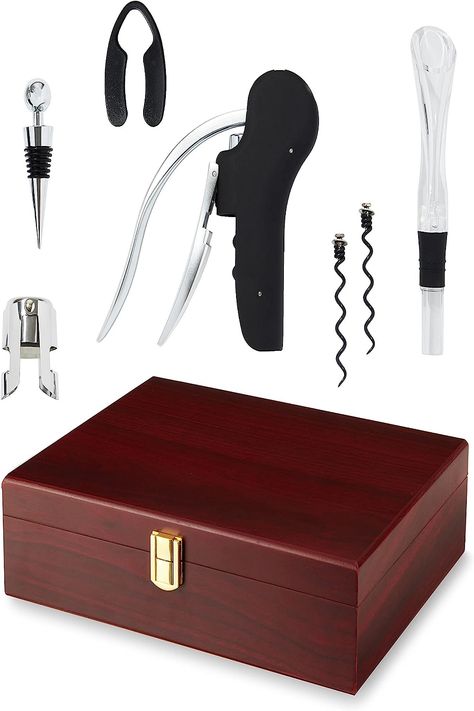 This 7-piece wine tool set has the perfect selection of corkscrews, bottle stoppers, aerators, and more for the avid wine lover. No matter what wine you’re sipping, this kit has what you need to enhance your wine. Wine Tools, Modern Tools, Crystal Wine Glasses, Corkscrews, Wine Bottle Stoppers, Bottle Stopper, Everyday Basics, Gifts For Wine Lovers, Wine Lover