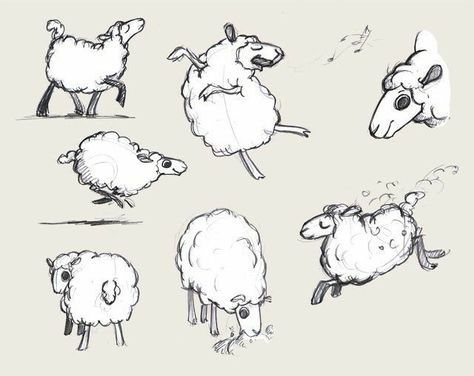 Funny Sheep Drawing, Sheep Character Design, Cartoon Lamb, Sheep Drawing, Sheep Cartoon, Cartoon Sheep, Sheep Illustration, Funny Sheep, Pig Design