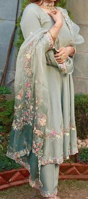 Pista Colour, Asian Wedding Dress Pakistani, Embroidery Suits Punjabi, Pakistani Formal Dresses, Wedding Lehenga Designs, Latest Bridal Dresses, Punjabi Outfits, Indian Designer Suits, Latest Dress Design