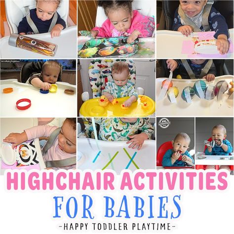 Easy Highchair Activities for Babies - HAPPY TODDLER PLAYTIME High Chair Activities, Highchair Activities, Water Play Activities, Activities For One Year Olds, Activities For Babies, Baby Development Activities, Teaching Babies, Age Appropriate Toys, Toddler Classroom