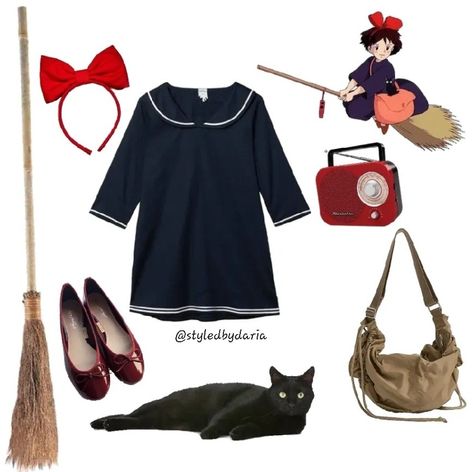 Kiki's Delivery Service Outfit, Studio Ghibli Inspired Outfits, Ghibli Outfits, Kikis Delivery Service Kiki, Clothes Template, Anime Witches, Magical Workshop, Kikis Delivery Service, Ghibli Aesthetic