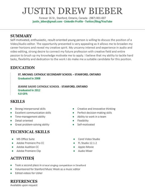 resume with no work experience example First Job Resume With No Experience, First Resume No Experience, Resume Work Experience Examples, Resume Without Work Experience, Teen Resume With No Experience, No Experience Resume, First Job Resume, Teen Resume, Work Resume