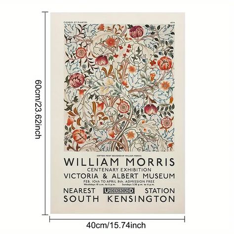 1pc Abstract Canvas Painting William Morris Vintage Flower And Plant Painting On Canvas Wall Art Artwork Wall Painting For Bathroom Bedroom Office Living Room Home Wall Decor No Frame | 24/7 Customer Service | Temu Printable Flowers, William Morris Poster, Living Room Murals, William Morris Patterns, William Morris Art, Bedroom Deco, Abstract Pictures, Henri Rousseau, Art Minimaliste