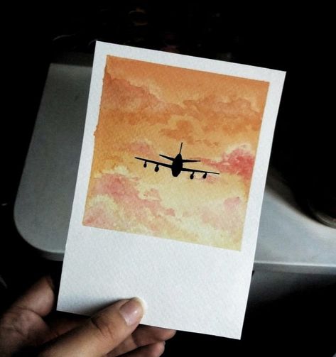 Oslo Paper Painting, Medium Difficulty Paintings, Poloroid Paintings Easy Aesthetic, Cute Polaroid Drawings, Polaroid Watercolor Paintings, Cute Polaroid Paintings, Watercolor Polaroid Paintings, Poloroid Paintings, Modern Watercolor Art Inspiration