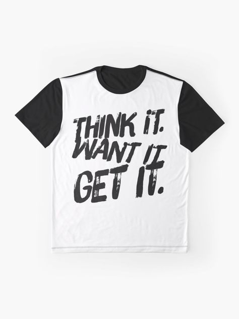 Inspirational White T-shirt With Letter Print, Motivational Graphic Tees, Inspirational Letter Print White T-shirt, Inspirational Black T-shirt With Text Print, Inspirational Text Print Short Sleeve T-shirt, Typography Shirt Design, Shirt Design Inspiration, Think Positive Quotes, Text Art