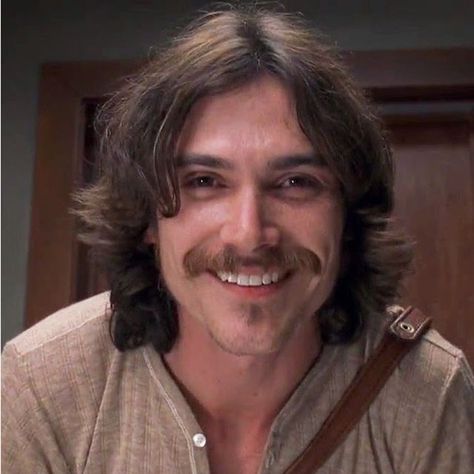 Billy Crudup actor. Glenn Frey said - "Well, Cameron Crowe said a lot of the character was based on me and things he knew about me, which is very flattering. I’m glad about that.  That was nice".   Glenn Frey was the inspiration for the Russell Hammond character (played by Billy Crudup) in “Almost Famous”… Russell Hammond, Billy Crudup, Glenn Frey, Mustache Men, This Is Your Life, Man Candy, Almost Famous, Long Hair Styles Men, Dream Guy