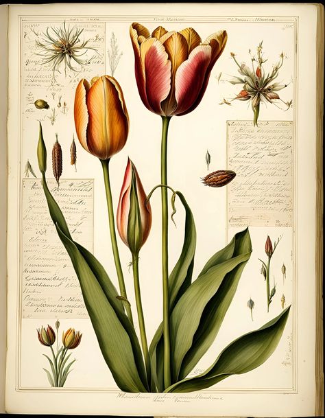 Botanicals: Tulip. Digital Downloads for Cards Puzzles - Etsy