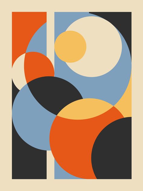 Bauhaus Illustration, Circle Artwork, Posters Conception Graphique, Geometric Shapes Art, Quilt Modernen, Bauhaus Art, Bauhaus Poster, Bauhaus Style, Plakat Design