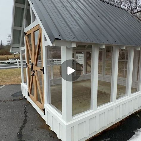 True Craft Sheds on Instagram: "Greenhouse for sale! 10’ x 12’ •red oak door •1 oversized repurposed window - Check out our website www.truecraftsheds.com for more info! Located at @kimcoforthehome 🌱 🪴 🌸" Greenhouse Door Ideas, Craft Sheds, Greenhouse Door, She Shed Greenhouse, Repurposed Window, Greenhouse Window, Greenhouses For Sale, Shed Windows, Craft Shed