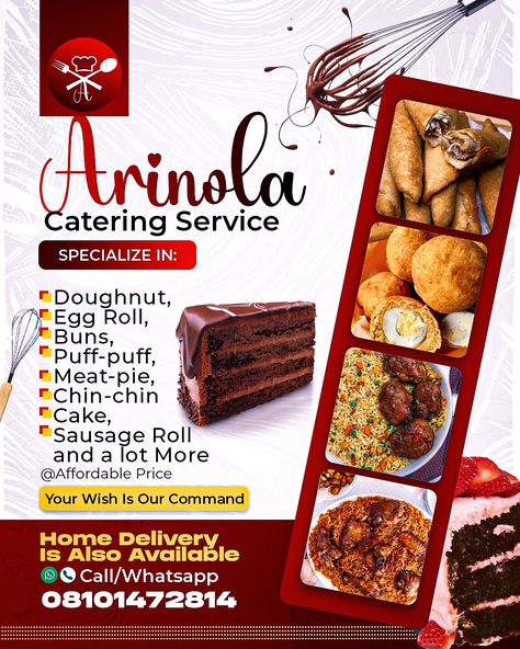 Flyer design for a catering brand Catering Background Design, Homemade Food Business Ideas, Food Design Ideas Creative, Get Together Flyer Design, Food Flyer Design Layout, Business Flyer Design Creative, Flyer Design Layout Creative, Food Flyer Design Creative, Flyers Design Layout