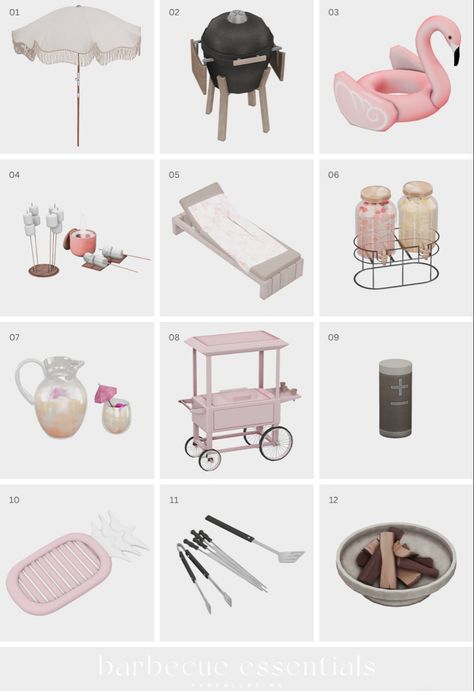 Sims 4 CC summer barbecue essentials with all cc linked, paywall free! Sims 4 Cc Vanilla Girl Furniture, Sims 4 Barbecue, Sims 4 Barbecue Cc, Sims 4 Best Cc Finds, Free Sims Cc Furniture, Sims 4 Get Together Cc, Sims 4 Home Decor Cc Free, Grill Cc Sims 4, Sims 4 Outdoor Cc Patreon