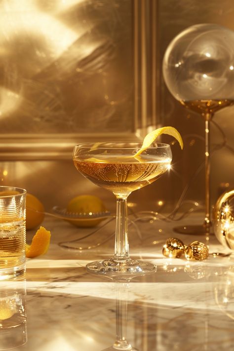 "Authentic Japanese Cocktail Recipe" #cocktails #cocktailflavors Luxury Cocktails, Cocktail Photoshoot, Cocktails Aesthetic, Japanese Cocktails, Gold Beats, Brandy Alexander, Vintage Cocktails, Crown Collection, Remy Martin