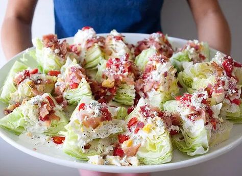 Mini Wedge Salad, Wedge Salads, Wedge Salad Recipes, Wedge Salad, Mozzarella Sticks, Healthy Snacks Easy, Healthy Appetizers, Crowd Pleaser, Quesadillas