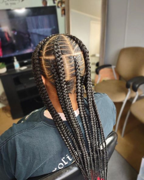 2 Layer Braids Black Hairstyles, Large Stitch Braids, Hair Extensions For Men, Popsmoke Braids, Mens Hair Extensions, Stacked Braids, Braids For Men, Corn Rows, Toddler Braids