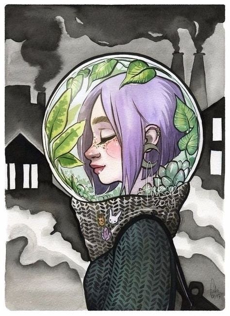 A Drawing, Green, Hair