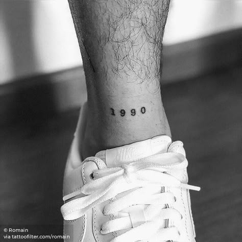 1990 Ankle Tattoo Men, Small Girly Tattoos, Girl Back Tattoos, Ankle Tattoos, Hand Poked Tattoo, Leg Tattoo Men, Cool Small Tattoos, Small Tattoos For Guys, Cute Tattoos For Women