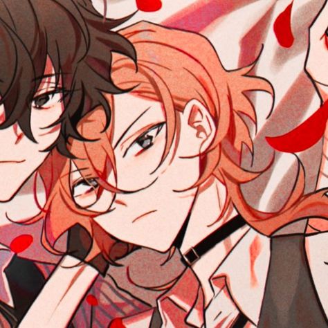 @HiChuya on twt Dazai X Chuuya Matching Icons Kiss, Sokouku Matching Pfp, Soukoku Banner, Skk Matching Pfps, Soukoku Matching Pfp, Soukoku Matching Icons, Soukoku Matching, Bsd Matching, Best Friend Couples