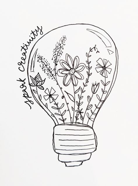 Flowers In Light Bulbs Drawing, Lightbulb With Flowers Inside Tattoo, Light Bulb With Flowers Tattoo, Lightbulb Sketch, Lightbulb Drawings, Light Bulb Art Drawing, Light Bulb Artwork, Bulb Drawing, Light Bulb Plant