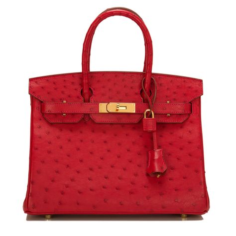 #Hermes #Birkin #Bag  Rouge Vif Ostrich Gold Hardware Hermes Birkin Ostrich, Ostrich Birkin, Ostrich Handbags, Hermes Purse, Ostrich Bag, Hermes Birkin Handbags, Fashion Movement, Red Handbags, Birkin Handbags