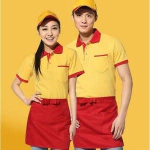 Fast Food Uniform Ideas, Fast Food Uniform, Waiter Uniform Design, Bar Uniform, Food Stall Design, Waitress Uniform, Fast Food Workers, Waiter Uniform, Chicken Costumes