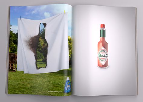 Tabasco: Sheet Ad Inspiration, 광고 디자인, Ad Of The World, Visual Metaphor, Publicidad Creativa, Funny Ads, Great Ads, Guerilla Marketing, Best Ads