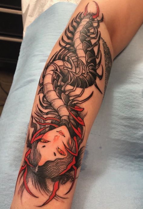 Bushido Tattoo, Pumpkin Tattoo, Scary Tattoos, Fire Tattoo, Kawaii Tattoo, Creepy Tattoos, Red Ink Tattoos, Sketch Tattoo Design, R Tattoo