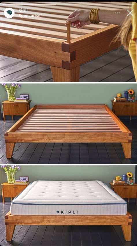 Bedframe Diy, Wood Bed Design, Funky Painted Furniture Diy, Wooden Bed Design, Homemade Tables, Painted Furniture Diy, Diy Sofa Table, Diy Bed Frame, Furniture Design Wooden