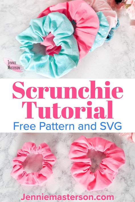 Learn how to make your own scrunchies with a free sewing pattern! Great for adding to those vsco girl hairstyles. (or wrist aesthetic really.) This post has all the information you need to DIY your own cute scrunchies! Click through to get the free sewing pattern, SVG, and supply list. #scrunchie #diyscrunchy #vscogirl #hairaccessories #sewingpattern #freepdf #freesvg #svg Small Scrunchies Diy, Scrunchies Sewing, Pattern Scrunchies, Cute Diy Hair Accessories, Scrunchie Making, Sewing Svg, Scrunchie Pattern, How To Make Scrunchies, Stacked Hair Bow