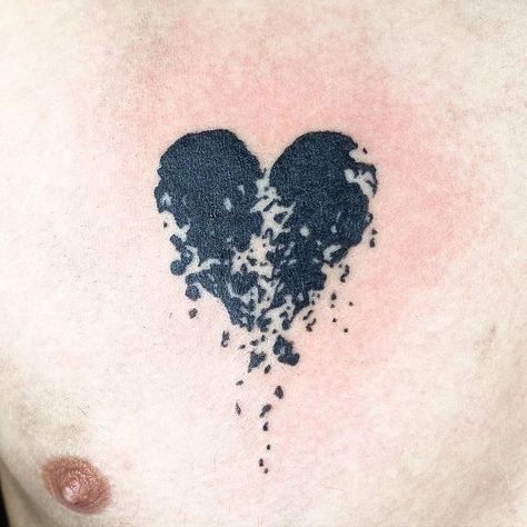 In this article, we collected meaningfully broken heart tattoos for the skin if you want to tell the world about the heartbreak experience. Check it to inspire trendy designs and ideas. Rotten Heart Tattoo, Faded Heart Tattoo, Crushed Heart Tattoo, Broken Tatoos Ideas, Heart Break Tattoos For Women, Shattered Heart Tattoo, Broke Heart Tattoo, Body Poetry, Hearts Tattoos