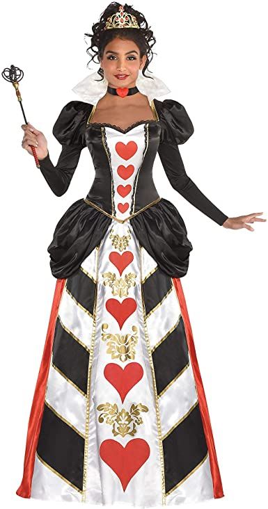 AmazonSmile: Amscan 8401703 Red Queen Costume Set - Extra Large Size: Clothing Queens Dress, Red Queen Costume, Queen Of Hearts Alice, Queen Of Hearts Costume, Alice In Wonderland Costume, Wonderland Costumes, Queen Costume, Halloween Costume Shop, Black Peplum