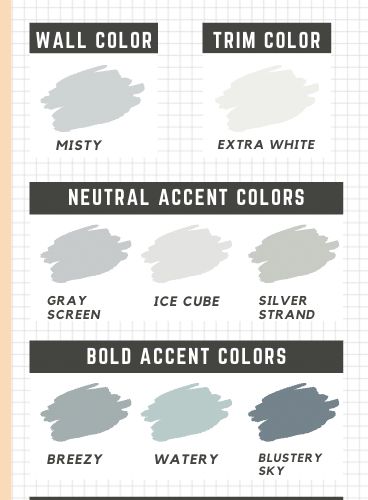 sherwin williams misty color palette Sw Misty Paint, Sw Misty, Sherwin Williams Misty, Perfect Grey Paint Color, Mindful Gray Sherwin Williams, Perfect Grey Paint, Best Gray Paint Color, Light Grey Paint Colors, Picking Paint Colors