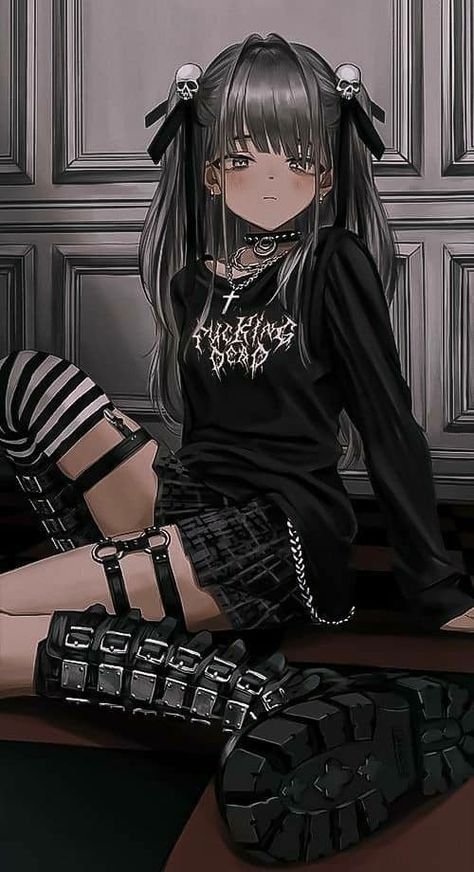 El nergo de anime Anime Goth, Anime Show, Images Kawaii, Gothic Anime, Anime People, Negroni, Gothic Girls, Dark Anime, الرسومات اللطيفة