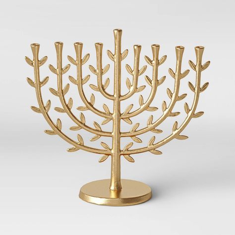 Menorah Candles, Hanukkah Decorations, Jewish Holiday, Gold Candles, Candle Sizes, Taper Candle Holders, The Plaza, Menorah, Festival Lights