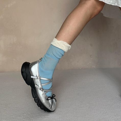 Not sure if looking for these cloudy socks or silver ballet flat. We have them both on our website. Search “white+blue crew socks” “silver mary jane ballet flat” in our website moodymumu.com to get more details or simply send us a message! 🍀 Silver Ballet Flats, Mary Jane Ballet Flats, Suit For Women, Blue Crew, Ballet Flat, Online Branding, Crew Socks, Fabric Cotton, New Day