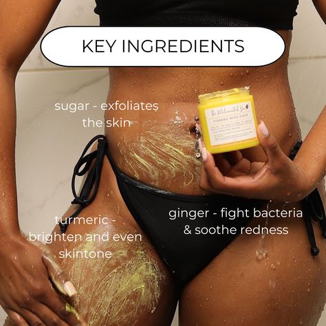 Show your body self-care with our luminous turmeric body scrub! Blended to perfection with sugar, turmeric powder and infused with ginger and lemon essential oils, this body scrub will get rid of dry, uneven skin for good. Target Concerns: dark underarms/bikini area hyperpigmentation body acne Key Ingredients: Turmeric Turmeric Body Scrub, Turmeric Scrub, Ginger And Lemon, Dry Cracked Heels, Natural Acne Remedies, Dark Underarms, Diy Body Scrub, Body Acne, Reduce Acne