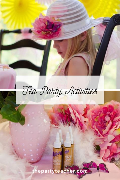 Tea Party Hat Decorating Ideas, Yea Party Activities, Tea Party Kids Activities, Kids Tea Party Activities, Tea Party Crafts For Kids Easy Diy, Tea Party Birthday Activities, Tea Party Craft Ideas, Tea Party Birthday Games, Tea Party Favors Kids