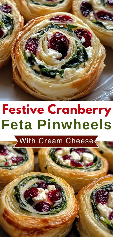 Appetizers For Party: Festive Cranberry Feta Pinwheels with Cream Cheese Cranberry Feta Pinwheels Cream Cheeses, Cranberry Feta Cheese Pinwheels, Cream Cheese And Cranberry Pinwheels, Turkey Cream Cheese Cranberry Roll Ups, Phyllo Pinwheel Appetizers, Christmas Pin Wheels Appetizers, Cranberry Roll Ups Holidays, Cranberry Feta Pinwheels With Cream Cheese Recipe, Cranberry Spinach Pinwheels