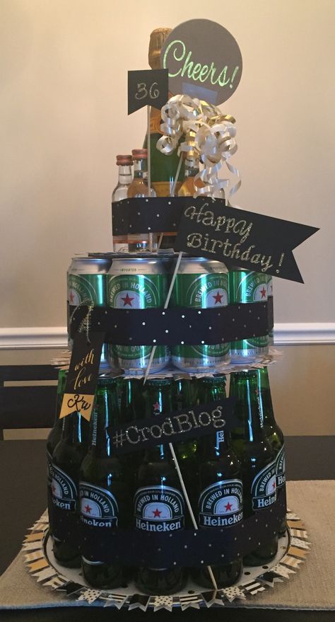 Beer Cake Ideas For Men, Beer Cake Ideas, Budlight Beer Cake, Heineken Beer Cake, Modelo Beer Cake, Beer Cakes For Men, Heineken Cake, Cake 30th Birthday, Beer Cake Tower