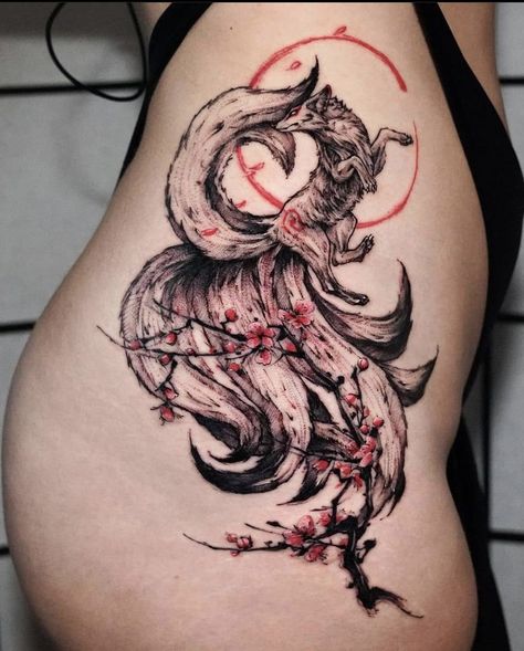 Gumiho Tattoo, 9 Tails Fox Tattoo, Nine Tailed Fox Tattoo, Nine Tailed Fox Art, Kitsune Tattoo, 9 Tailed Fox, Dragon Tattoo Drawing, Fox Tattoo Design