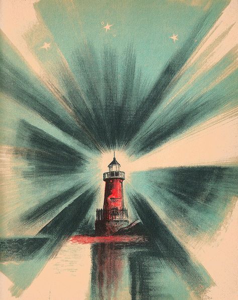 Vintage Children's Book, The Little Red Lighthouse and the Great Gray Bridge illustrated by Lynd Ward by jill_m_casey, via Flickr Lynd Ward, Lighthouse Inspiration, Lighthouse Drawing, Rockwell Kent, Cat Illustrations, Lighthouse Art, Horse Illustration, Ship Drawing, Cats Illustration