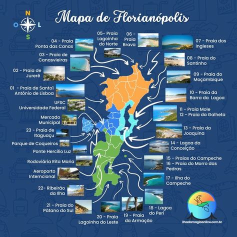 Mapa de Florianópolis Oh The Places Youll Go, Instagram Inspiration, Travel Bucket List, Brazil, Places To Visit, Around The Worlds, Presentation, Florida, Travel