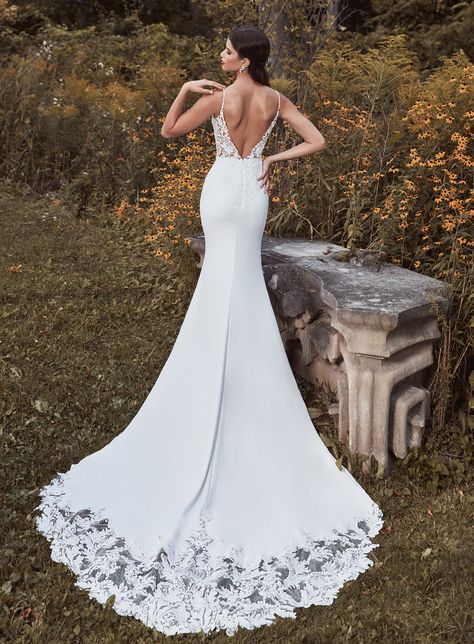 121118 Bethany | Calla Blanche Simple Sheath Wedding Dress, Wedding Dress 2023, Calla Blanche, Backless Bridal Gowns, Sheath Wedding Gown, Elegant Bridal Gown, Beach Bridal Gown, Dress 2022, Fit And Flare Wedding Dress