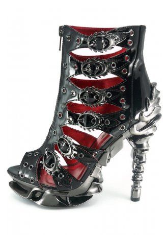 Hades Footwear Crimson, £179.99 Hades Footwear, Steampunk Shoes, Goth Boots, Gothic Boots, Gladiator Shoes, Gothic Shoes, Hot Heels, Womens Shoes High Heels, Black High Heels